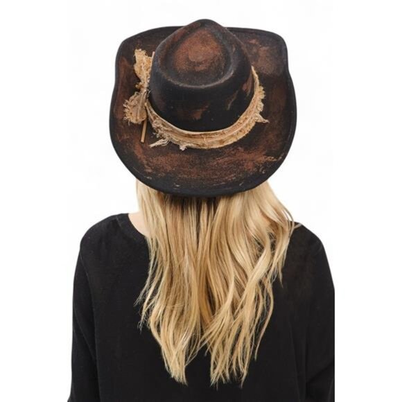 Distress Vintage Shapable Fedora Cowboy Hat